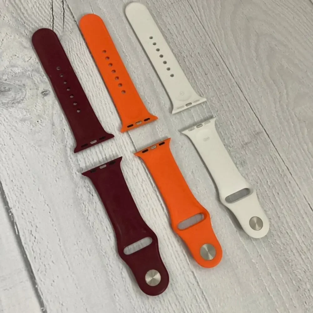 Apple Watch 40mm Sport Band Bundle - 3 - Orange, White, Maroon